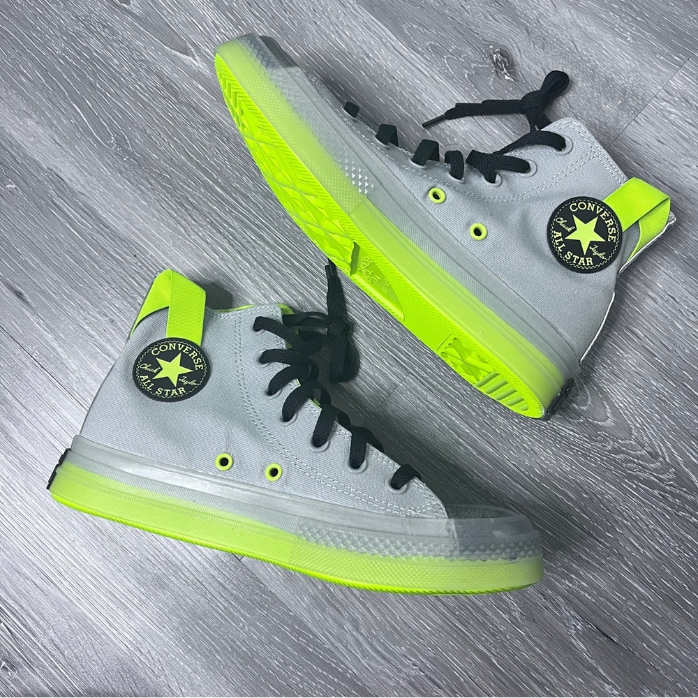 NWT Converse Chuck Taylor All Star High Ash Stone Lime Twist Women's 7.5 - Picture 8 of 13